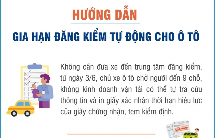 Hướng dẫn gia hạn đăng kiểm tự động cho xe ô tô