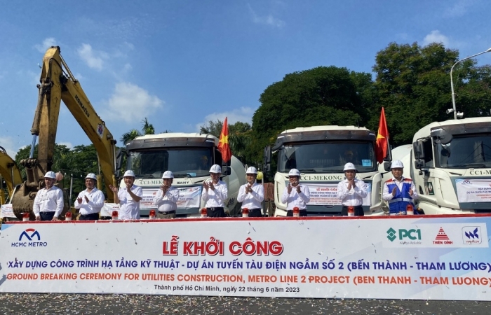 TPHCM khởi công xây dựng hạ tầng kỹ thuật - dự án tuyến tàu điện ngầm số 2