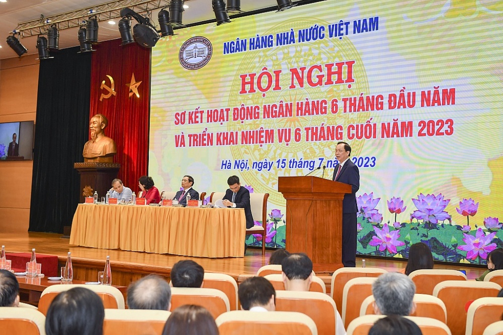 Hội nghị sơ kết hoạt động ngân hàng 6 tháng đầu năm và triển khai nhiệm vụ 6 tháng cuối năm 2023.