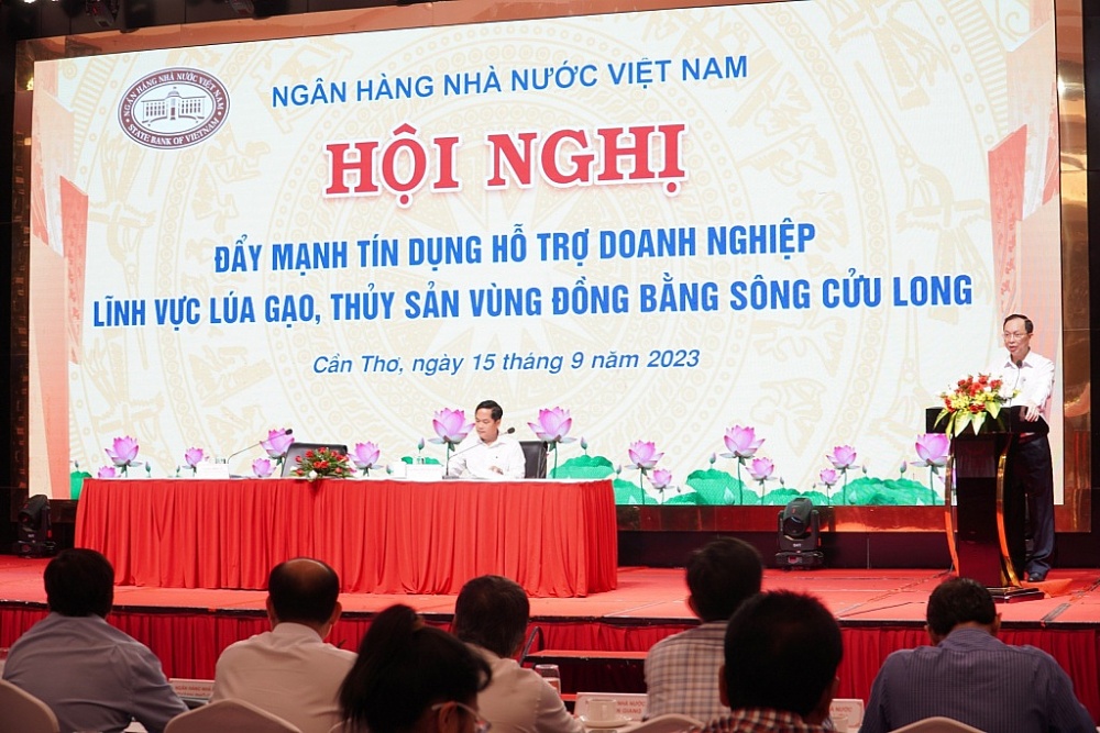 Hội nghị đẩy mạnh tín dụng hỗ trợ doanh nghiệp lĩnh vực thủy sản, lúa gạo vùng ĐBSCL.