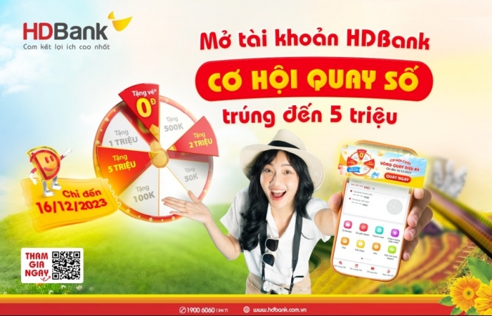 Khách hàng hốt lộc cuối năm khi mở tài khoản HDBank