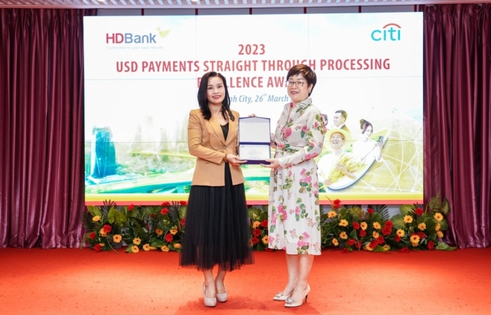 HDBank nhận “Giải thưởng chất lượng thanh toán quốc tế xuất sắc năm 2023”