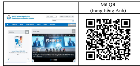 Truy cập 8 cổng, trang thông tin điện tử về hải quan, thương mại bằng mã QR