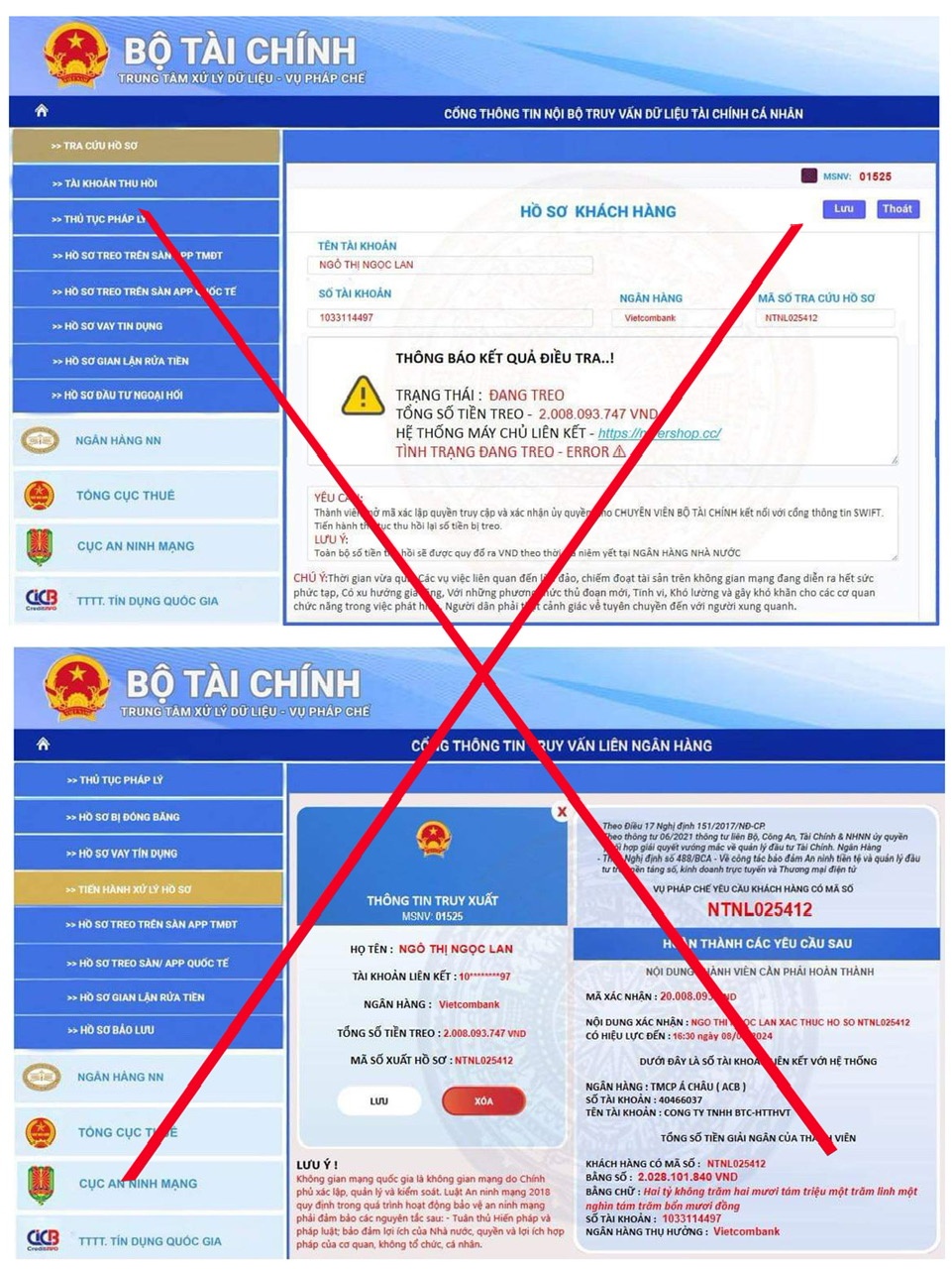 Bộ Tài chính khuyến cáo việc giả mạo văn bản, con dấu và website của Bộ