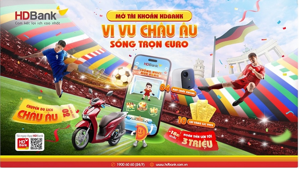 Cơ hội vi vu châu Âu, sống trọn từng đường bóng Euro 2024 với HDBank