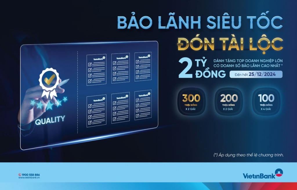 VietinBank tặng 2 tỷ đồng cho khách hàng sử dụng dịch vụ Bảo lãnh