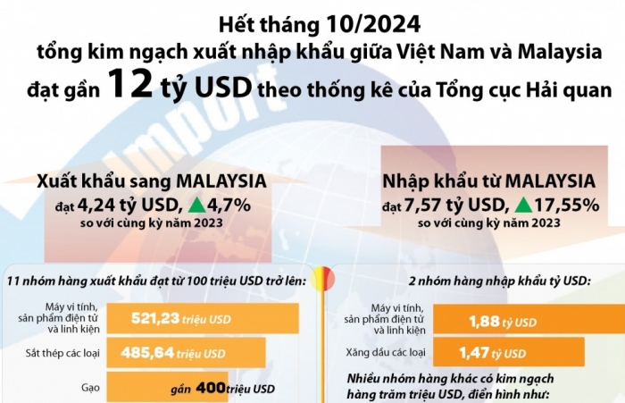 (INFOGRAPHICS) Malaysia: Đối tác chục tỷ đô của Việt Nam ở Đông Nam Á