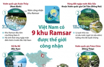 [Infographic] Việt Nam có 9 khu Ramsar được thế giới công nhận