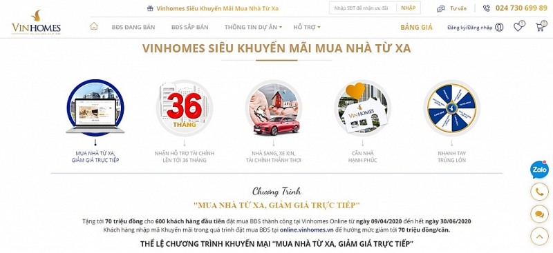 vinhomes ra mat san giao dich bat dong san truc tuyen