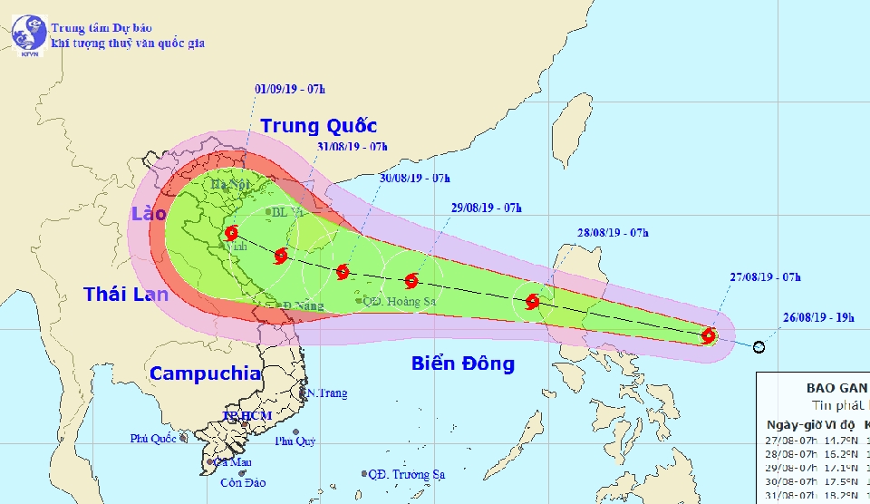 Bão Podul giật cấp 11 hướng thẳng vào đất liền Việt Nam