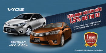 Toyota Việt Nam khuyến mãi cho Vios và Corolla Altis