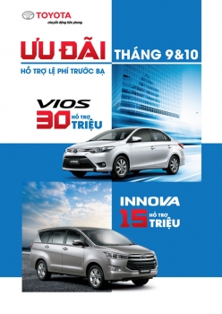 Toyota Việt Nam khuyến mại 2 mẫu xe Vios và Innova