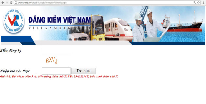 cach tra cuu xe bi phat nguoi tren website cuc dang kiem