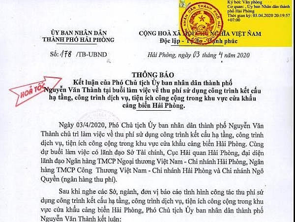 mo lai 3 diem thu phi cang bien tai hai phong tu hom nay