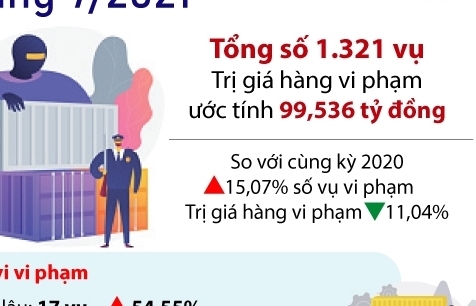 Infographics: Kết quả chống buôn lậu nổi bật của ngành Hải quan tháng 7/2021