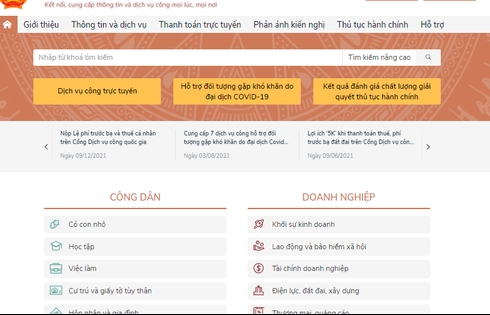 24 dịch vụ công trực tuyến cần sớm được cung cấp trên Cổng dịch vụ công quốc gia
