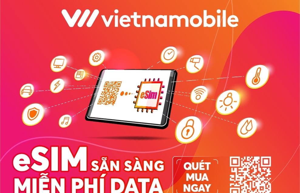 Vietnamobile ra mắt eSIM hoàn toàn miễn phí data cho người dùng