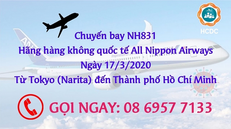 thong bao khan tim hanh khach tren chuyen bay nh831 tu tokyo ve tphcm