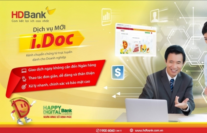 HDBank tiên phong triển khai dịch vụ chuyển chứng từ trực tuyến I.Doc