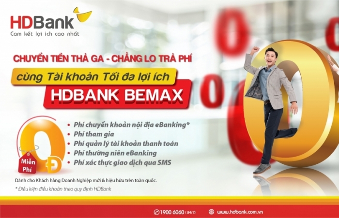 HDBank tiếp tục miễn nhiều loại phí giao dịch trực tuyến