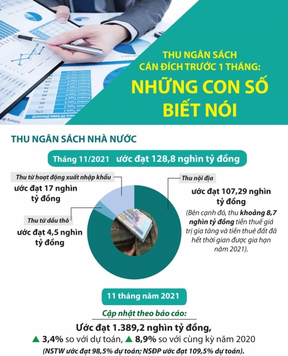 Infographics: Thu ngân sách cán đích trước 1 tháng: Những con số biết nói