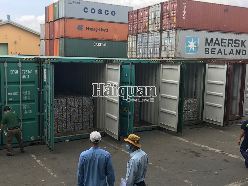 kham xet bat giu vu xuat lau 5 container nhom phe lieu