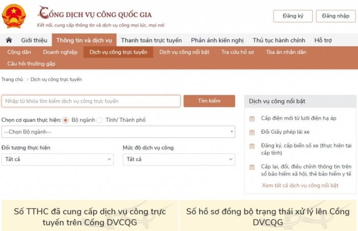 Dịch vụ công trực tuyến còn hình thức?