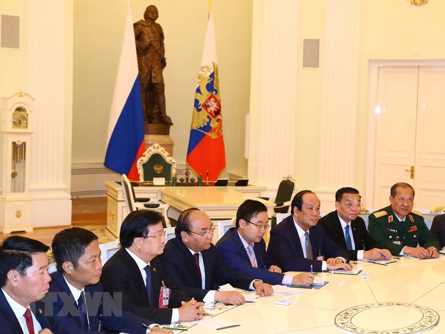 photos thu tuong nguyen xuan phuc hoi kien tong thong nga vladimir putin