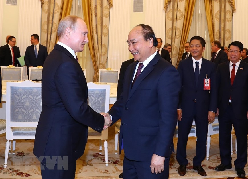 photos thu tuong nguyen xuan phuc hoi kien tong thong nga vladimir putin