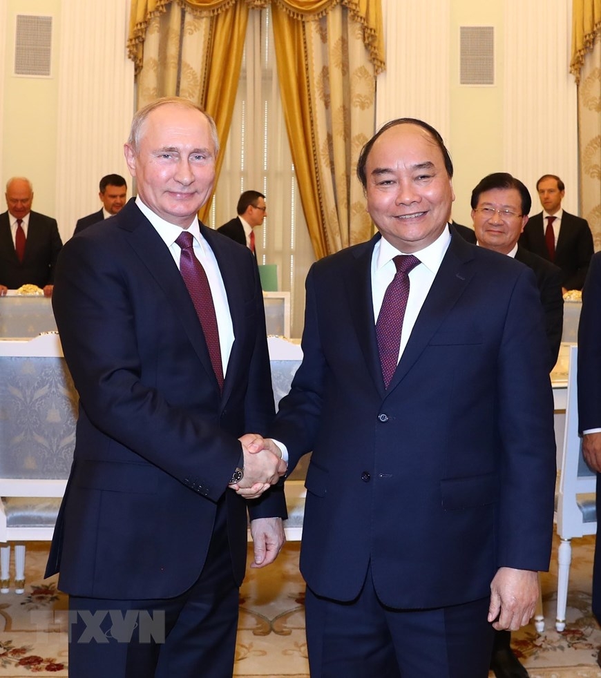 photos thu tuong nguyen xuan phuc hoi kien tong thong nga vladimir putin