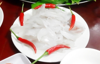 Gỏi mực cuốn lá mui