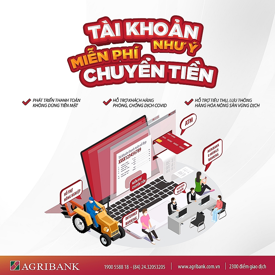 Agribank tiếp tục miễn phí dịch vụ chuyển tiền trên kênh Internet Banking