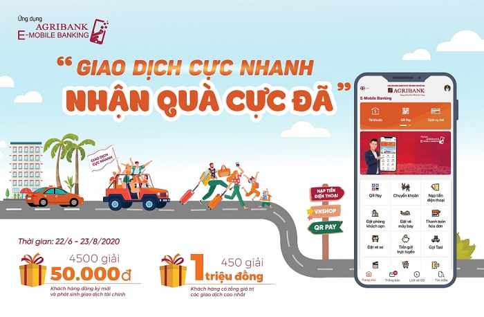 “Giao dịch cực nhanh – Nhận quà cực đã” cùng ứng dụng  Agribank E-Mobile Banking