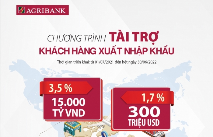 Agribank dành 15.000 tỷ đồng và 300 triệu USD vốn ưu đãi tài trợ khách hàng xuất nhập khẩu