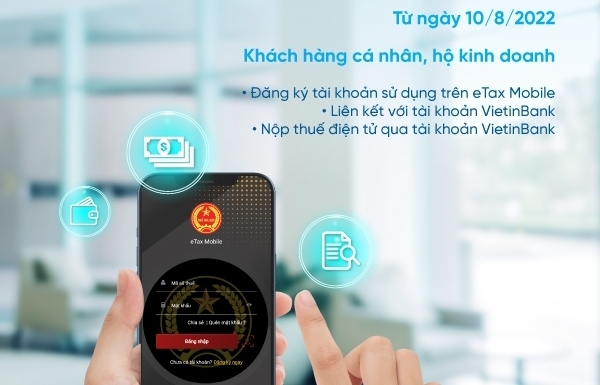 Nộp thuế điện tử 24/7 qua VietinBank trên eTax Mobile