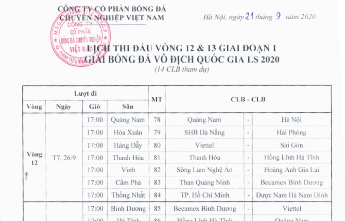 Chính thức: V-League 2020 trở lại vào cuối tuần này