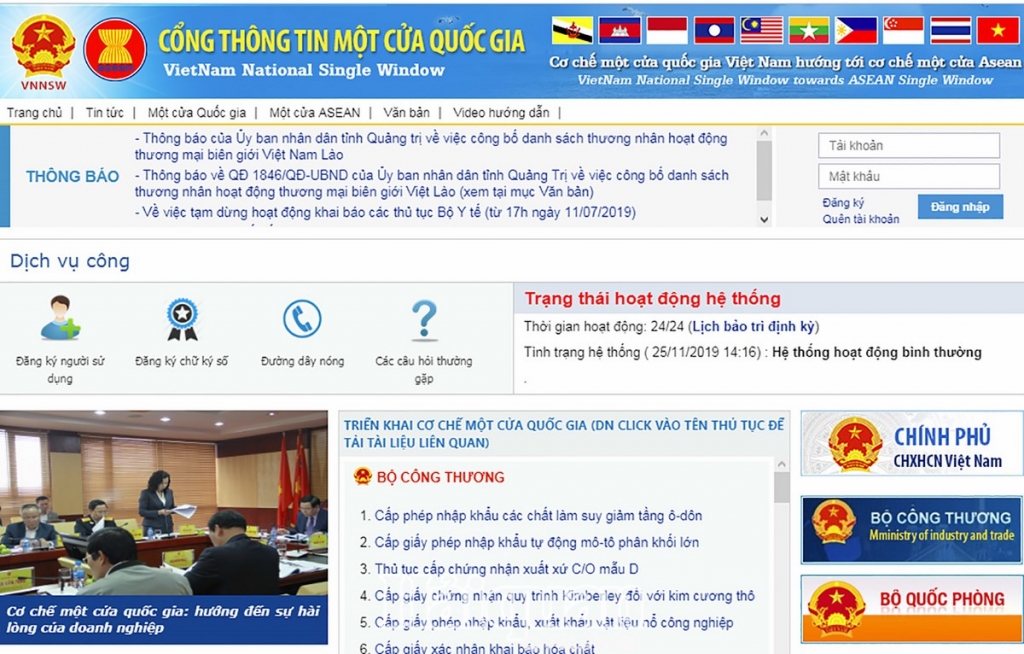 thong nhat thuc hien thu tuc hanh chinh theo co che mot cua quoc gia