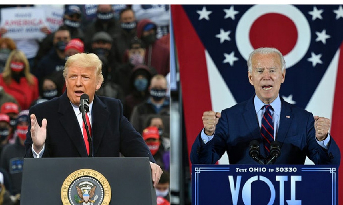 Tổng thống Mỹ Donald Trump (tr&aacute;i) v&agrave; ứng vi&ecirc;n tổng thống đảng D&acirc;n chủ Joe Biden. Ảnh:&nbsp;AFP.