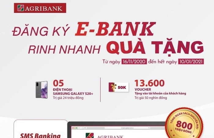 Cùng Agribank Đăng ký E-Bank – rinh nhanh quà tặng