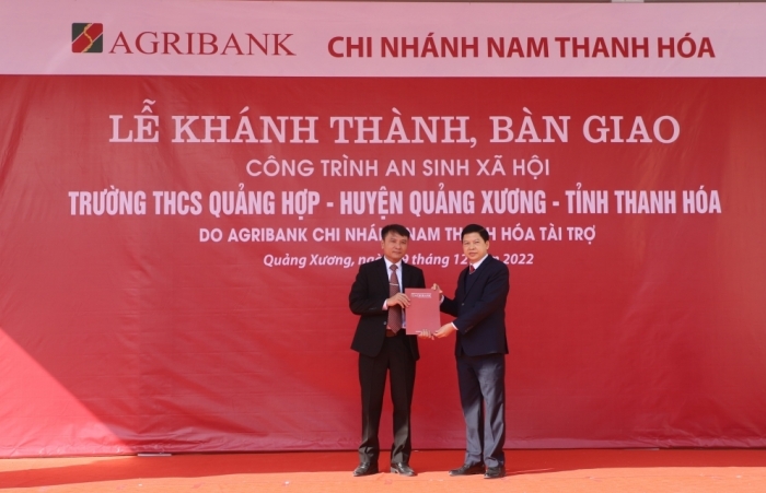 Agribank tài trợ 100% kinh phí xây dựng trường THCS tại Thanh Hóa