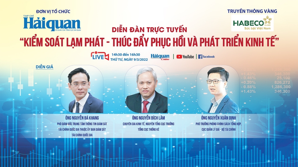 Từ 14h30 ngày 9/3: Diễn đàn trực tuyến "Kiểm soát lạm phát- Thúc đẩy phục hồi và phát triển kinh tế”