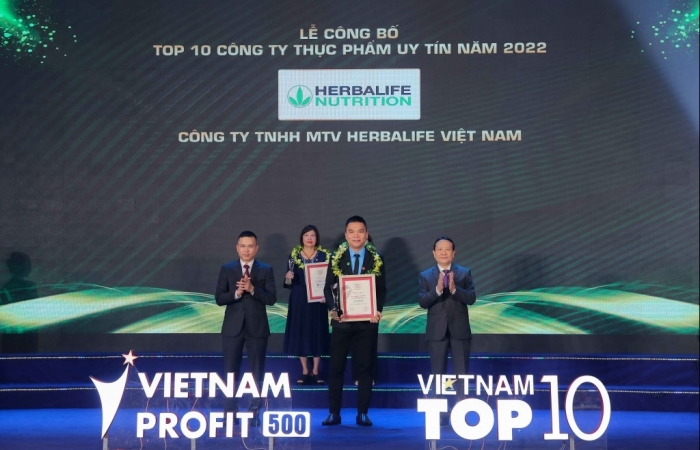 Herbalife Việt Nam được vinh danh Top 10 Công ty thực phẩm uy tín lần thứ 2 liên tiếp