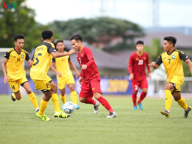 can canh u22 viet nam 6 0 brunei thay park khoi dau sea games nhu mo