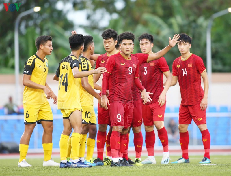 can canh u22 viet nam 6 0 brunei thay park khoi dau sea games nhu mo