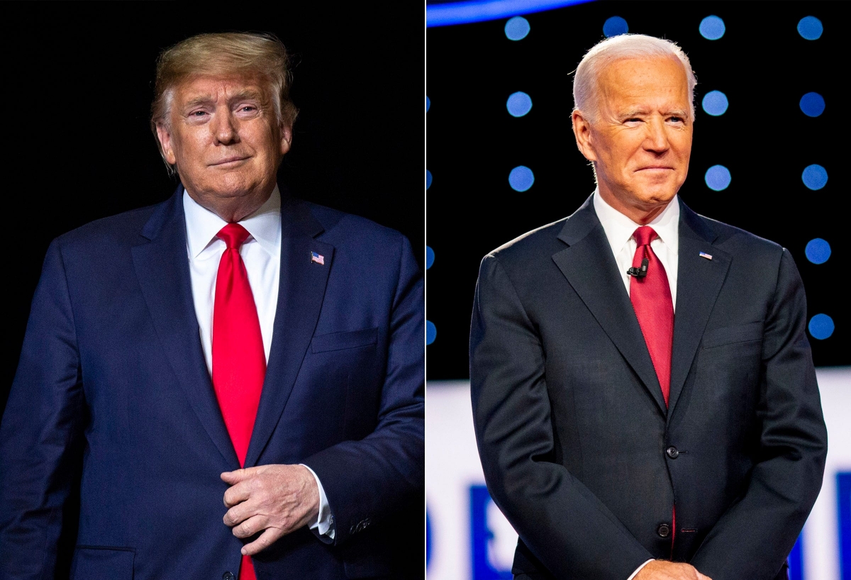 Tổng thống Trump (tr&aacute;i) v&agrave; ứng vi&ecirc;n đảng D&acirc;n chủ Joe Biden. Ảnh: USA Today&nbsp;