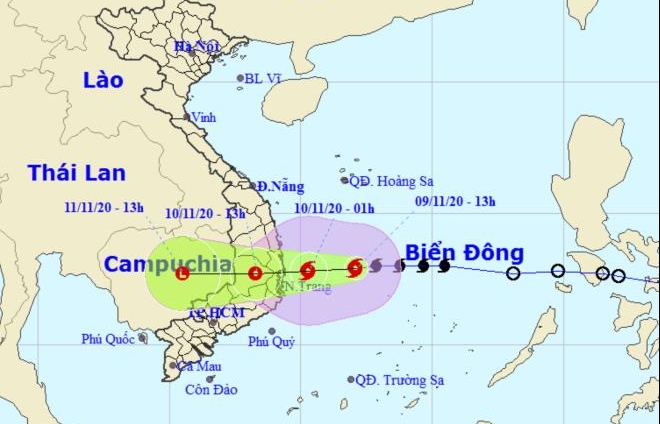 Bão số 12 tăng cấp, đi vào đất liền Bình Định - Ninh Thuận trong ngày mai