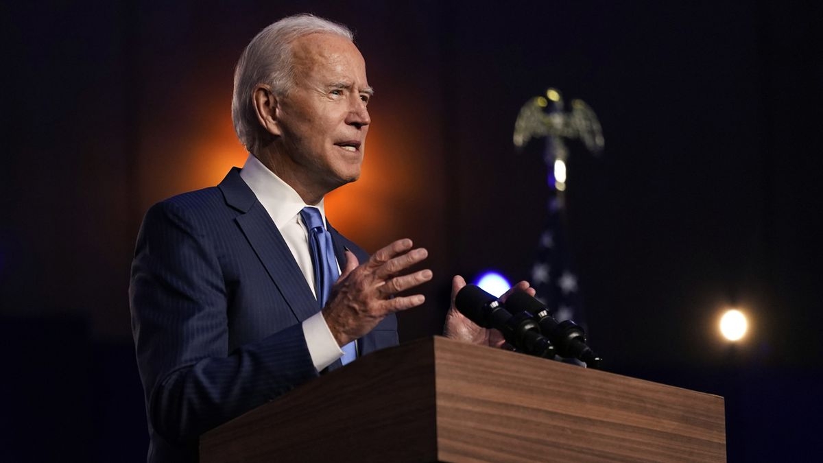 &Ocirc;ng Biden ph&aacute;t biểu tại Wilmington, Delaware ng&agrave;y 6/11/2020. Ảnh: AP