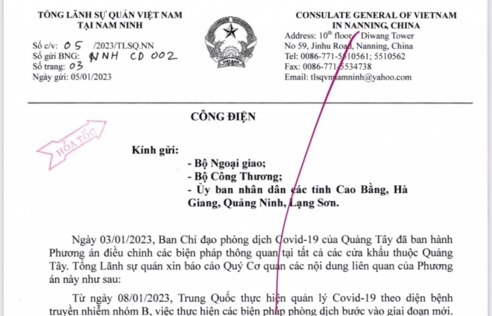 Trung Quốc điều chỉnh các biện pháp thông quan tại các cửa khẩu kể từ ngày 8/1