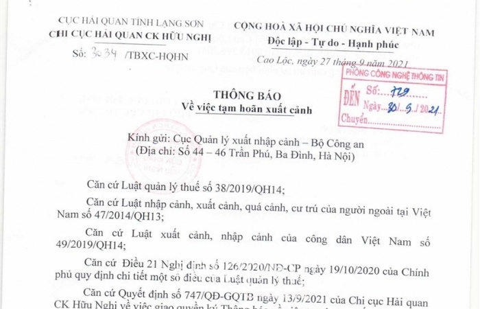 Hải quan Lạng Sơn: Áp dụng nhiều biện pháp mạnh để thu hồi nợ thuế