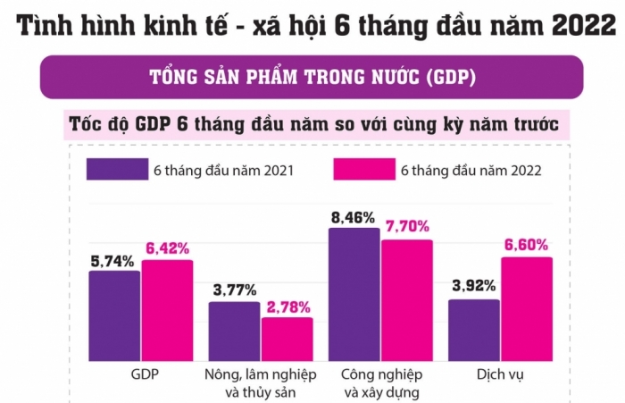 Infographics: 6 tháng đầu năm kinh tế - xã hội khởi sắc